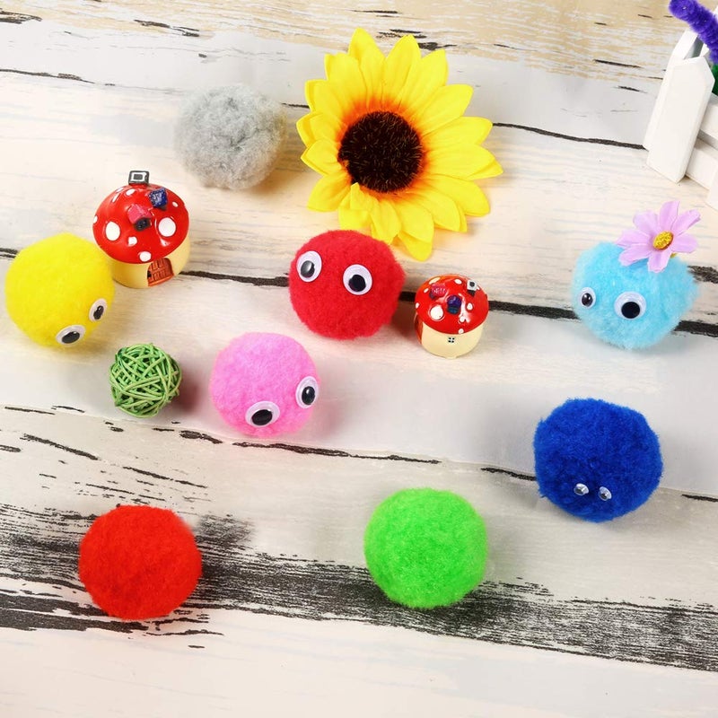 Pllieay 120Pcs 2 Inch Very Large Assorted Pom poms Arts and Crafts for DIY Creative Crafts Decoration, 13 Colors - Image 5